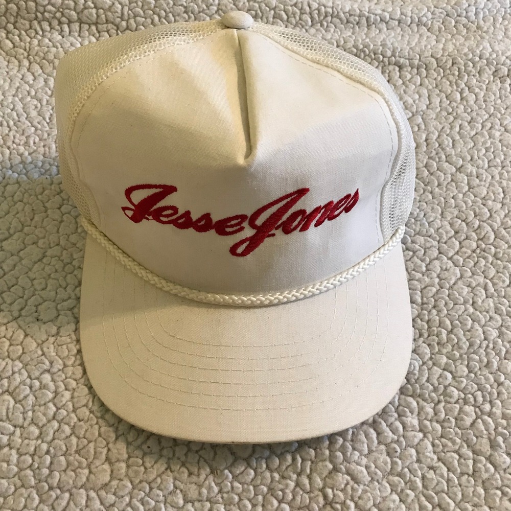 Vintage Jesse Jones Trucker Hat White Red Mesh Snapback Falcon Headwear Cap